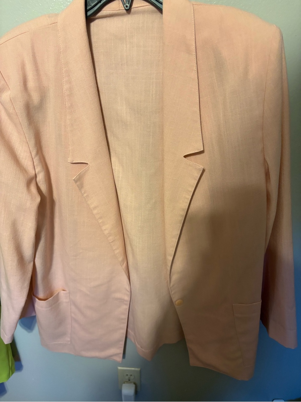 Light Peach Men's Blazer - Classic Single-Button Jacket